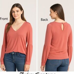 Juicy Couture Black Label Top Womens L Puff Balloon Sleeves Office Career Formal